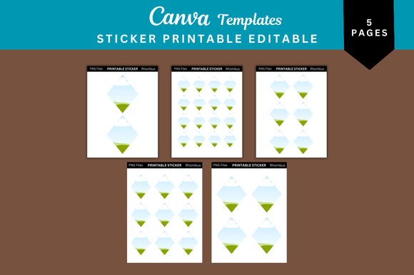 5 Rhombus Sticker Printable Templates for Creative Projects