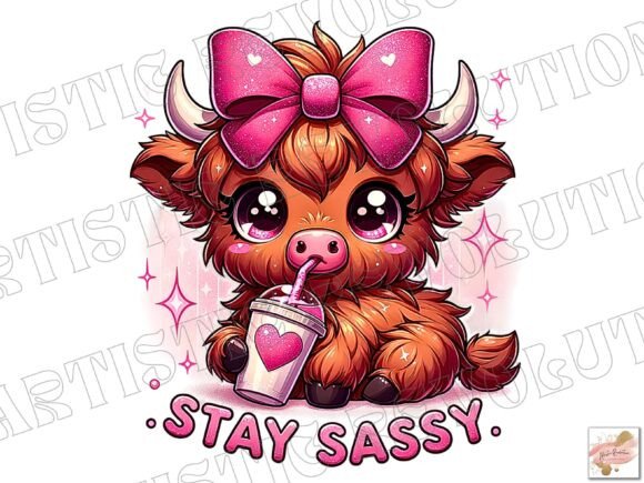 Charming Highland Cow Clipart for Modern Design Projects