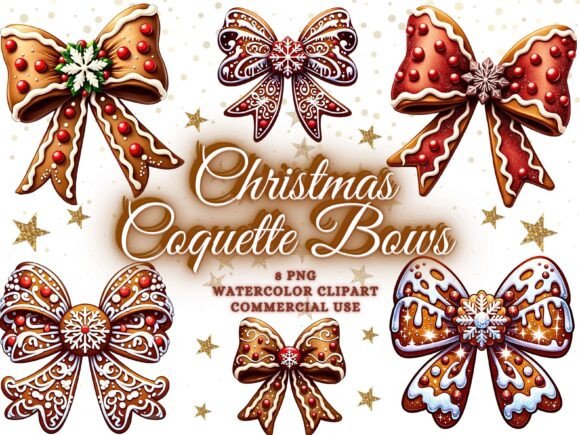 Christmas Clipart Christmas Coquette Bow: A Festive Design Asset
