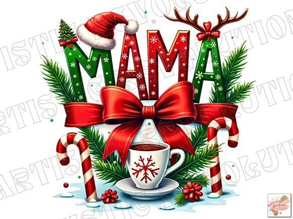 Christmas Mama Coquette PNG: Elevate Your Festive Designs
