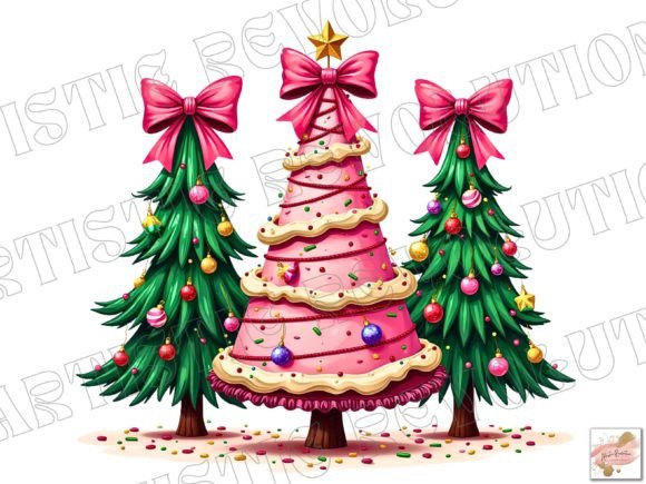 Coquette Pink Christmas Tree PNG Clipart: Design Applications