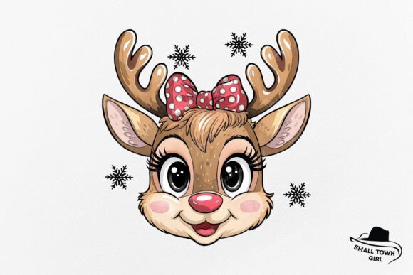 Custom Reindeer Christmas with Kid Name: Festive Design Asset