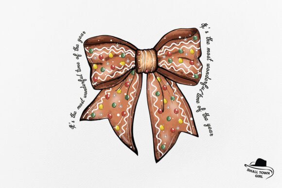 Gingerbread Christmas Coquette Bow Png: A Festive Design Asset