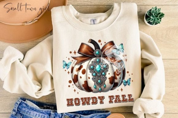 Howdy Fall Western Pumpkin PNG for Seasonal Design