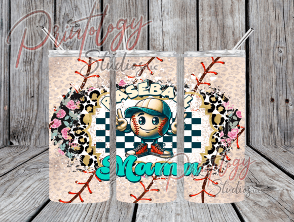 Leopard Baseball Mama 20oz Tumbler Wrap: Bold Design for Crafts