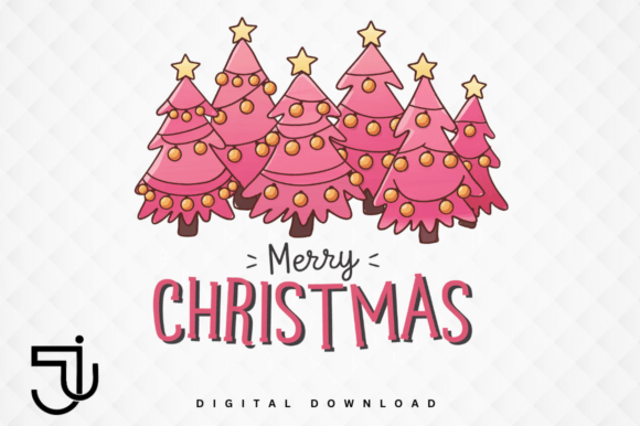 Pink Christmas Tree PNG: Festive Design Asset